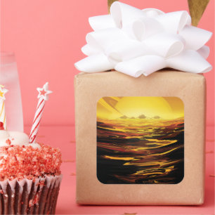 Titan largest moon of Planet Saturn Square Sticker