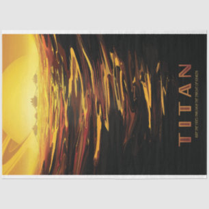 Titan largest moon of Planet Saturn Tissue Paper