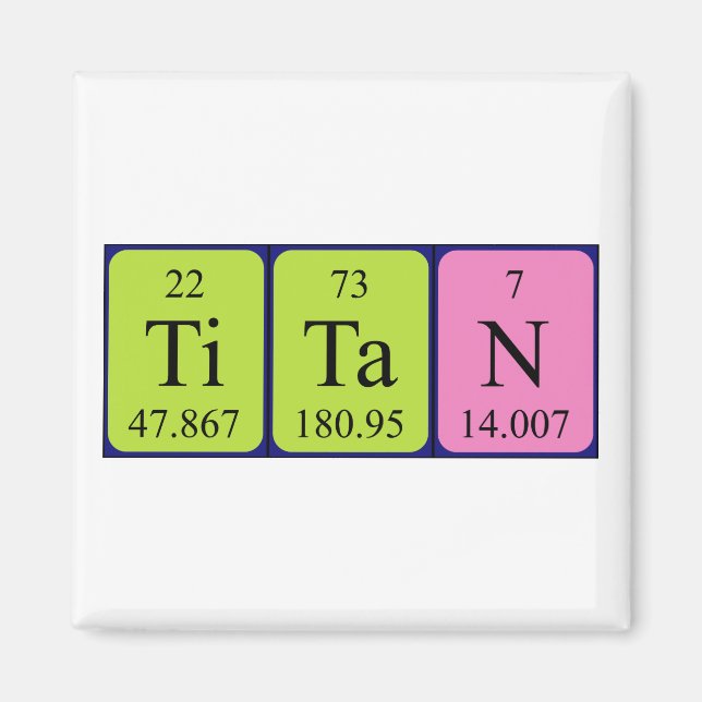 Titan periodic table name magnet (Front)