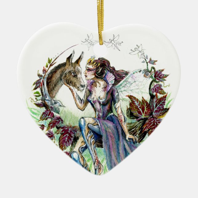 Titania and Bottom Ceramic Tree Decoration (Front)