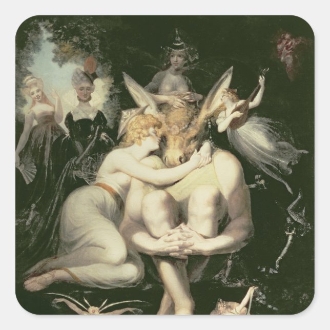 Titania Awakes, Surrounded by Attendant Square Sticker (Front)