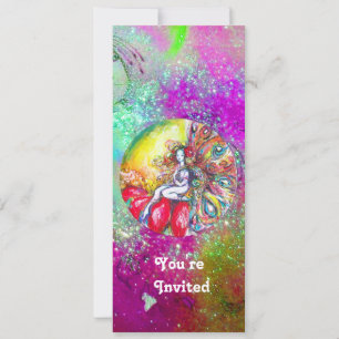 TITANIA ,pink yellow purple blue green red sparkle Invitation
