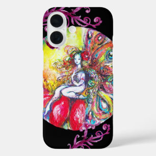 TITANIA SITTING ON A RED FLOWER Pink Floral Swirls iPhone 16 Case