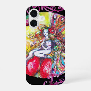 TITANIA SITTING ON A RED FLOWER Pink Floral Swirls iPhone 16 Case
