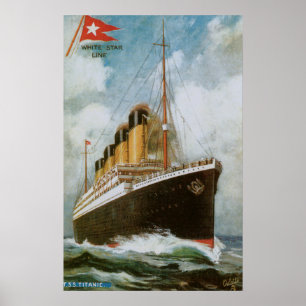 Titanic at Sea (w/o border) Poster