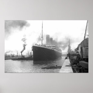 Titanic at the docks of Southampton Poster