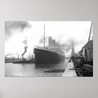 Titanic at the docks of Southampton Poster