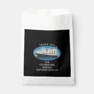 Titanic Birthday Black RMS White Star Line Ship Favour Bag
