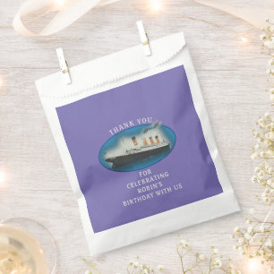 Titanic Birthday Purple RMS White Star Line Ship Favour Bag