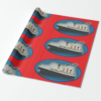 Titanic Birthday Red RMS White Star Line Ship Wrapping Paper