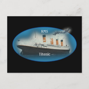 Titanic Black Maritime White Star Line Ship Postcard