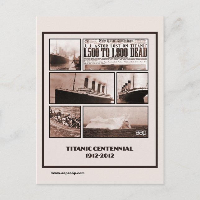 Titanic Centennial Memorial 1912-2012 Postcard (Front)