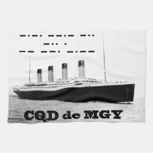 Titanic CQD de MGY Wireless Distress Signal Tea Towel