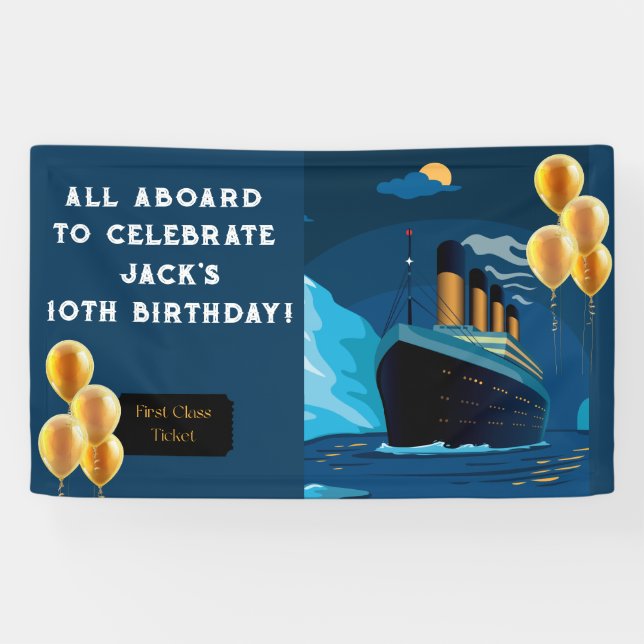 Titanic Cruise Ship Liner Birthday Banner (Horizontal)