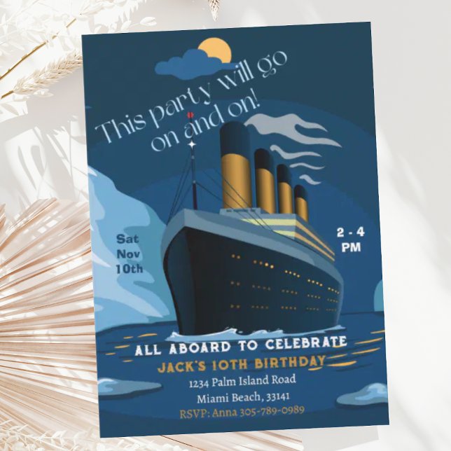 Titanic Cruise Ship Liner Birthday Invitation (Creator Uploaded)