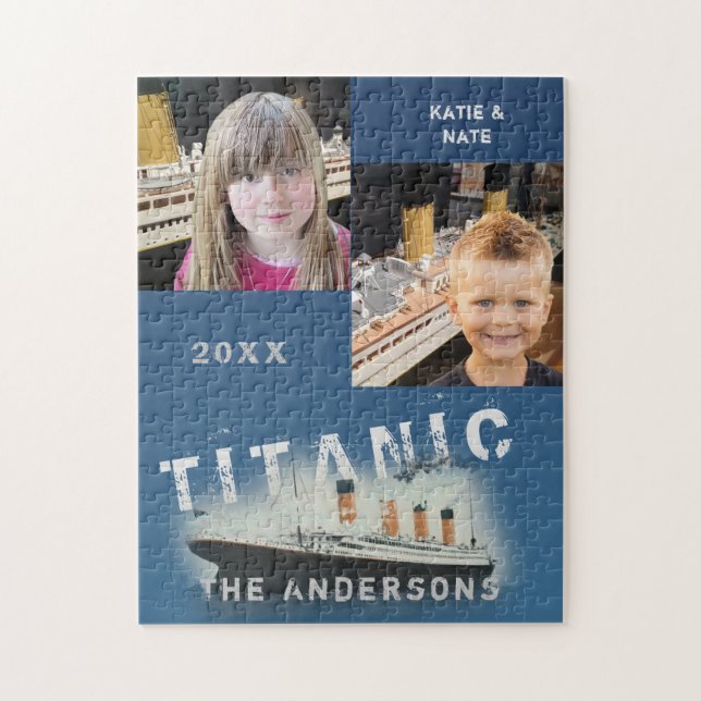 Titanic Custom Family Two Photo Collage Jigsaw Puzzle (Vertical)