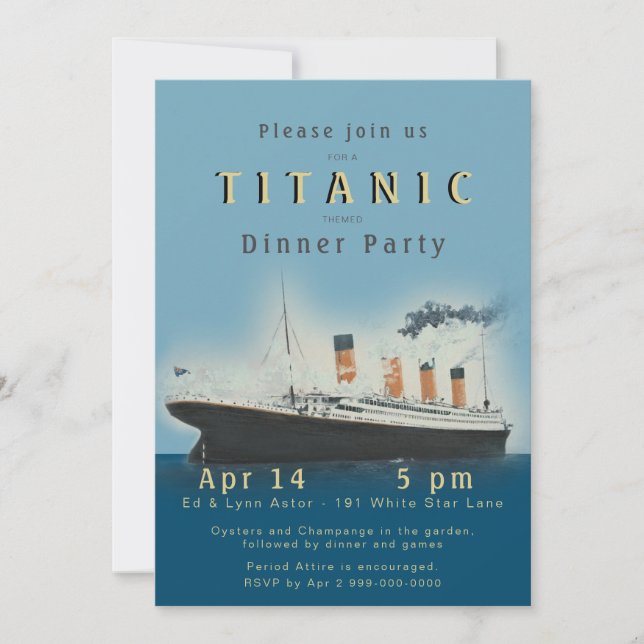 Titanic Dinner Party Invitation (Front)