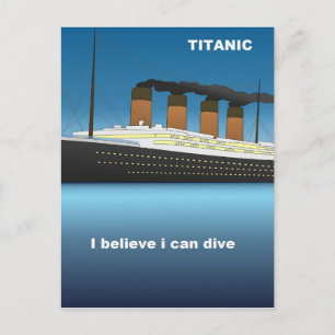 titanic dive postcard