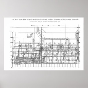 Titanic Engine Profile Plan Poster