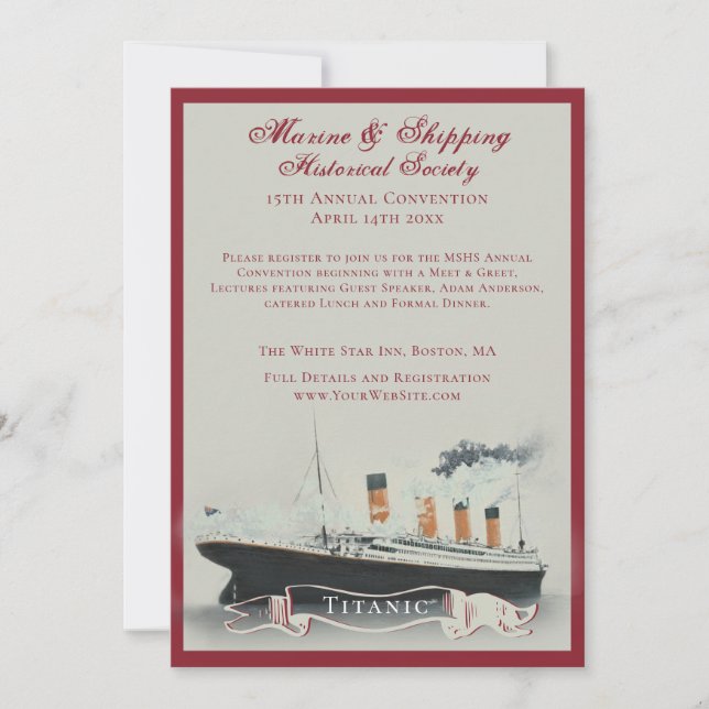 Titanic Event  Invitation (Front)