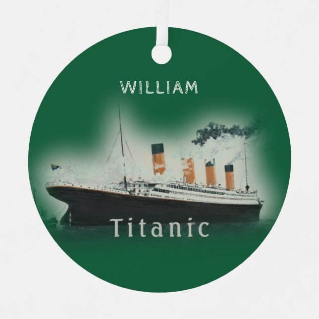 Titanic Green Metal Tree Decoration (Front)