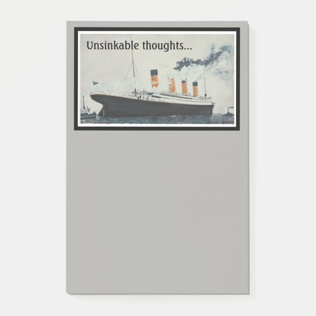 TITANIC Grey Ship Post-it Notes (Front)