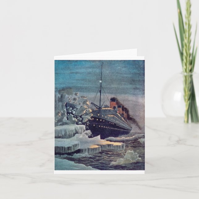 Titanic Hits Iceberg Card (Front)