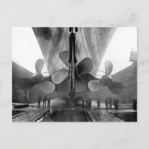 Titanic in Dry Dock, 1910 Postcard