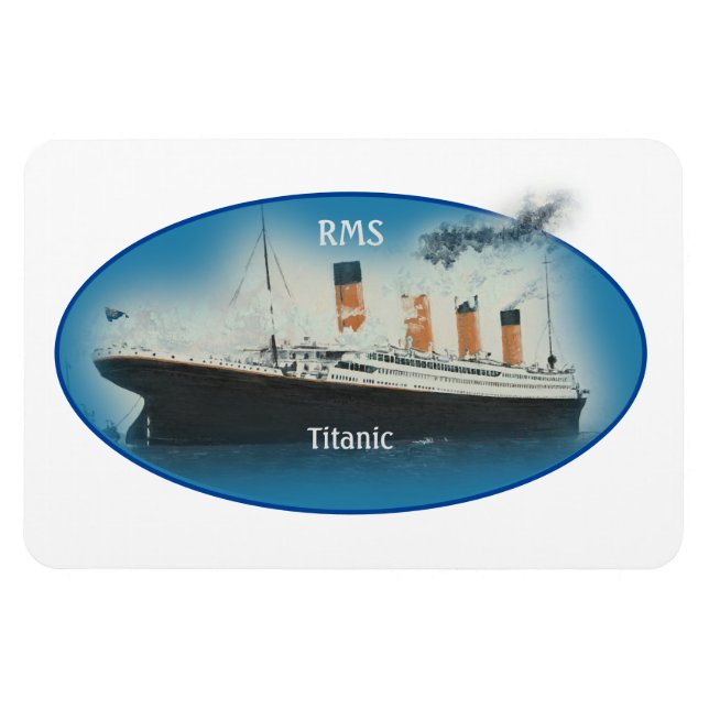 Titanic Maritime Blue White Star Line RMS Ship Magnet (Horizontal)