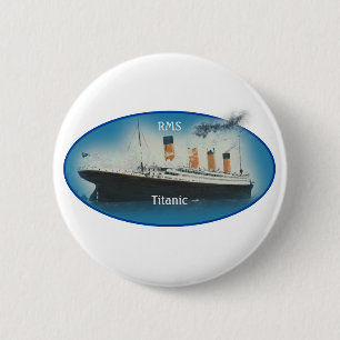 Titanic Maritime Blue White Star Line Ship 6 Cm Round Badge