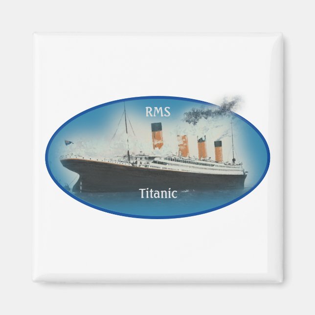 Titanic Maritime Blue White Star Line Ship Magnet (Front)