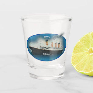 Titanic Maritime Blue White Star Line Ship Shot Glass