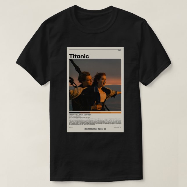 Titanic Movie Poster Print  Poster T-Shirt (Design Front)