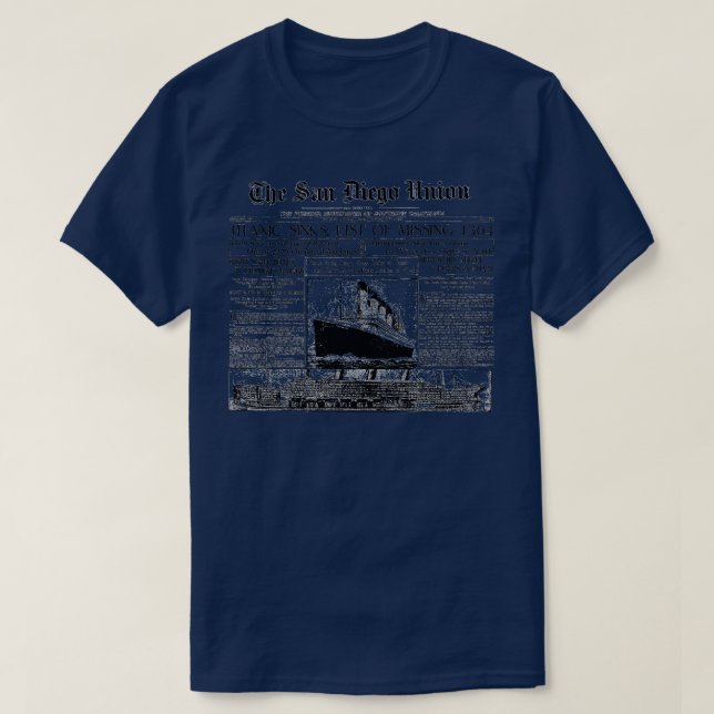 TITANIC Newspaper 1912 T-Shirt (Design Front)