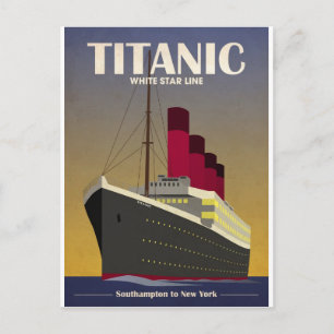 Titanic Ocean Liner Art Deco Print Postcard