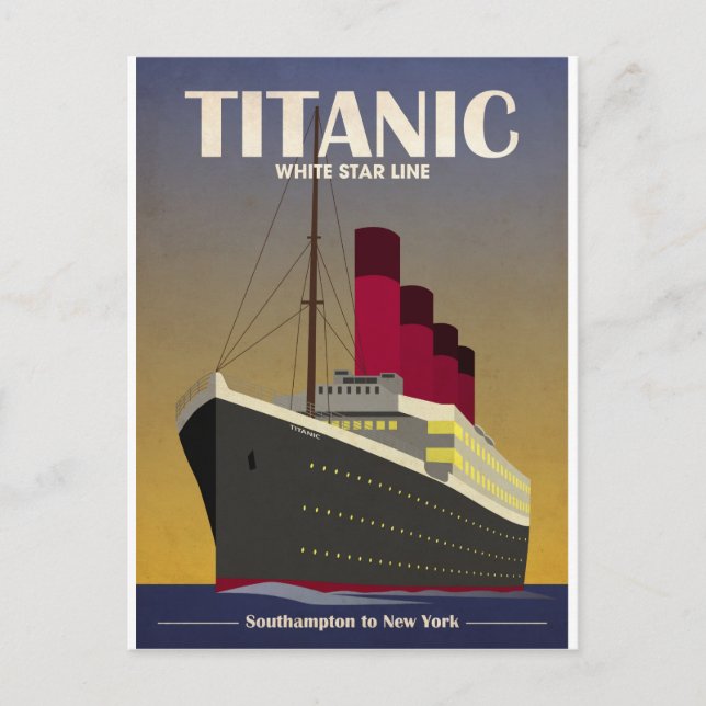Titanic Ocean Liner Art Deco Print Postcard (Front)