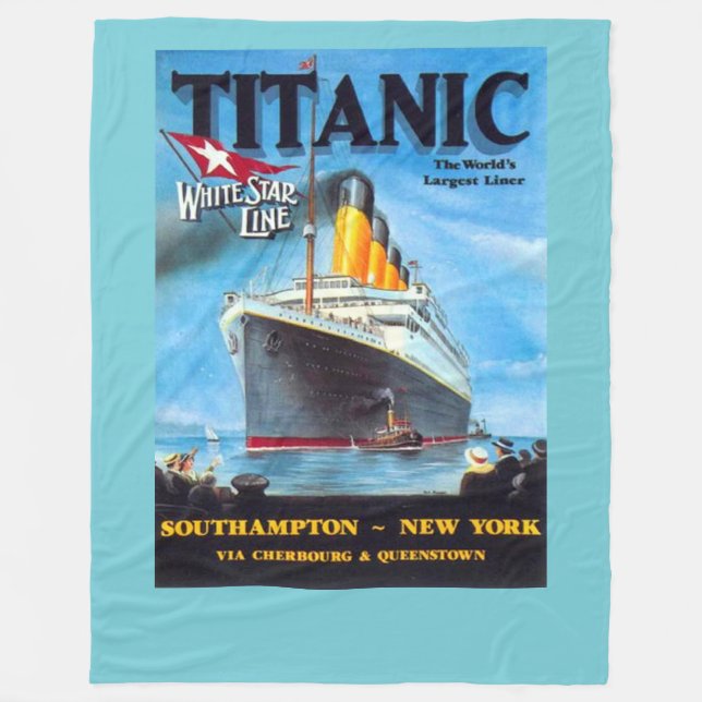 Titanic Ocean Liner Poster Fleece Blanket (Front)