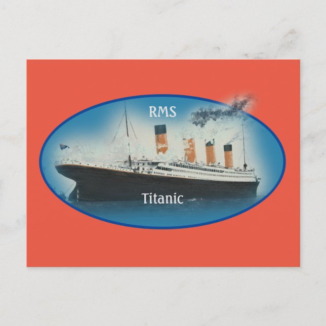 Titanic Orange Maritime White Star Line Ship Postcard (Front)