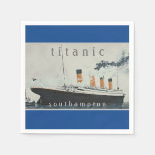TITANIC Party Blue Vintage White Star Line Ship Napkin