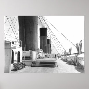 Titanic Photo Deck and Lifeboats Poster