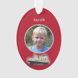 Titanic Photo Red Christmas Ornament