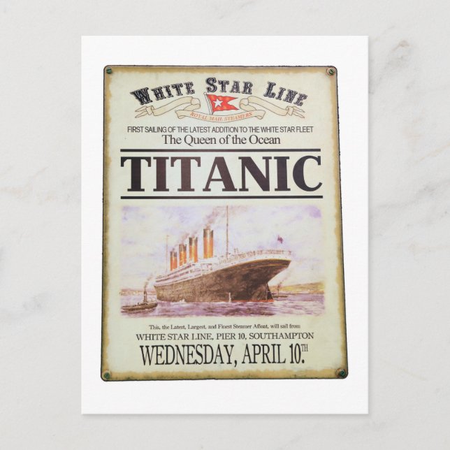 Titanic poster postcard (Front)