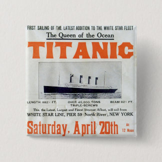 Titanic Queen Of The Ocean - White Star Line 15 Cm Square Badge