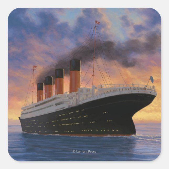 Titanic SceneWhite Star Line Square Sticker (Front)