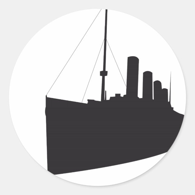 titanic shadow classic round sticker (Front)