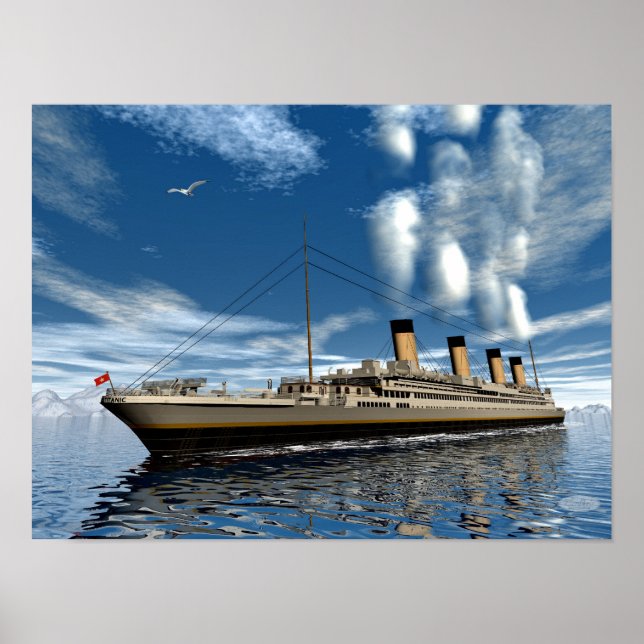Titanic ship - 3D render.j Poster (Front)