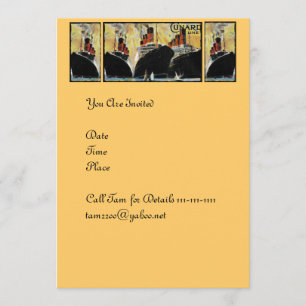 Titanic Ships in Port 1912 Invitation