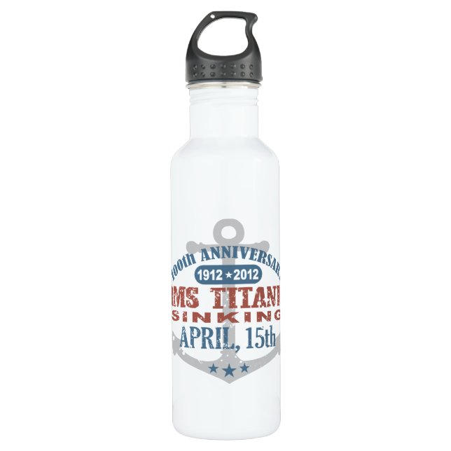 Titanic Sinking 100 Year Anniversary 710 Ml Water Bottle (Front)