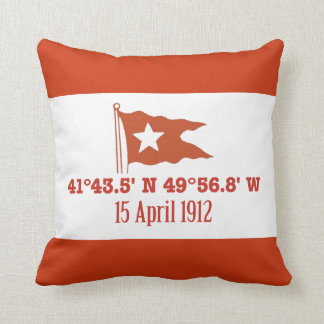 Titanic Sinking GPS Coordinates & White Star Flag Cushion