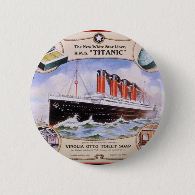Titanic Soap Label 6 Cm Round Badge (Front)